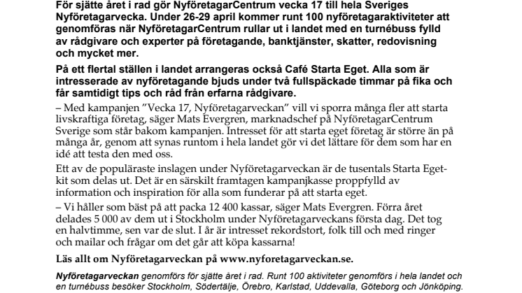 Snart börjar Sveriges Nyföretagarvecka: Nu packar vi 12 400 Starta Eget-kit!