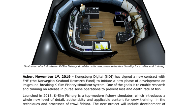 Norwegian Seafood Research Fund supports additional functionality for K-Sim Fishery simulator solution to prevent loss of fish