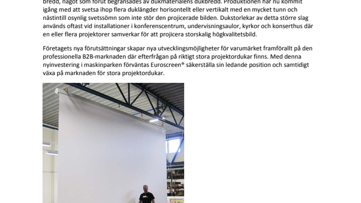 Större projektordukar stärker marknadsposition