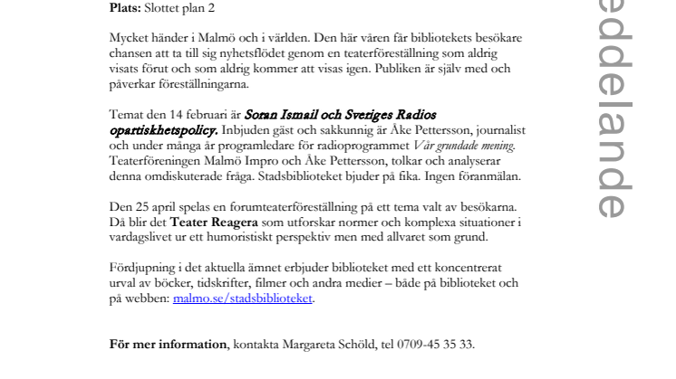 Stadsbiblioteket i Malmö presenterar: Soran Ismail och Sveriges Radios opartiskhetspolicy 
