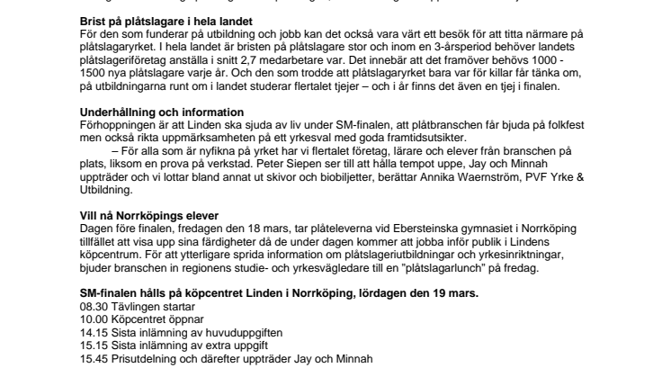 Folkfest, när SM-finalen i plåtslageri firar 25 år!