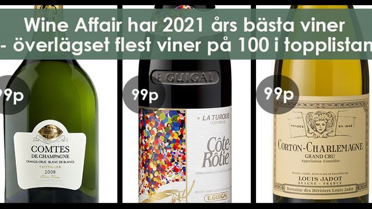 2021 års bästa viner - 100 i topp! Wine Affair överlägsen vinnare igen!