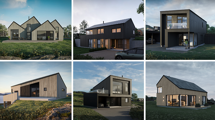Seks nye husmodeller: Breitind, Lifjell, Skogshorn, Skaget, Trolla, og Hyllingen