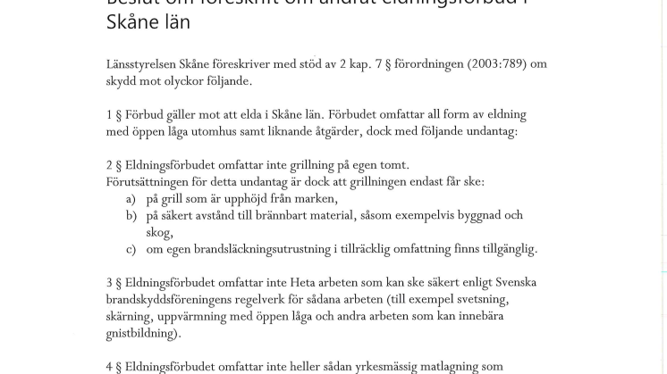 Beslut eldningsförbud 180813