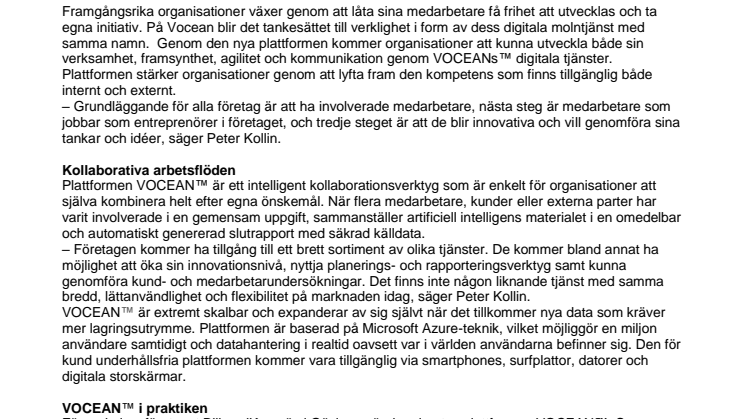 Ny revolutionär intelligent molntjänst skapar mer insiktsfulla och agila organisationer 