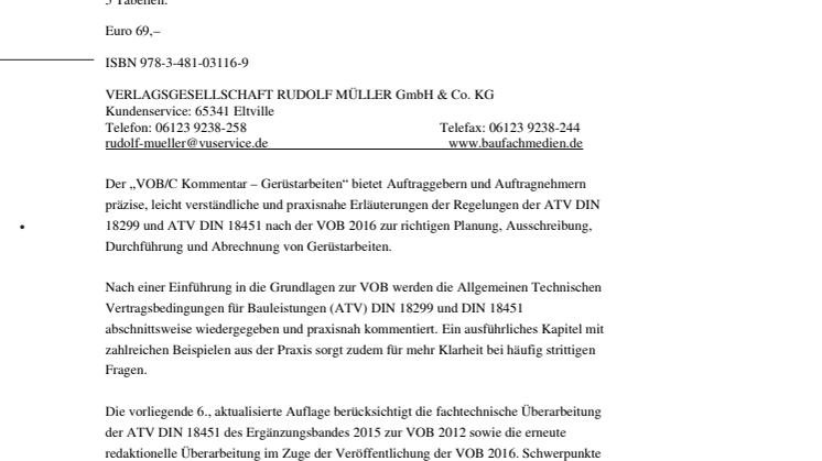 VOB/C Kommentar – Gerüstarbeiten
