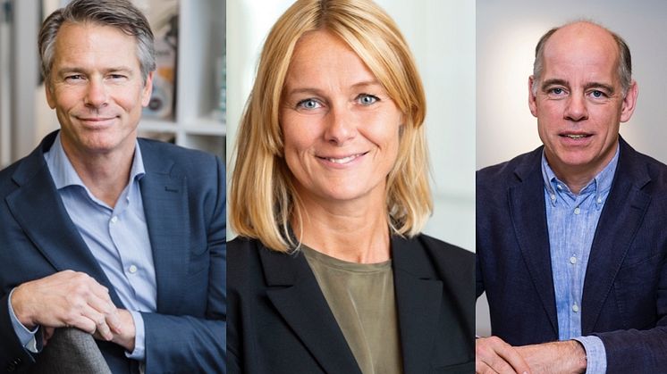 Nya ledamöter i Swedish Edtech Industrys styrelse: Christer Carlberg, vd Sanoma Utbildning, Anna Settman, vd Liber och Per Almgren, vd Natur & Kultur. 