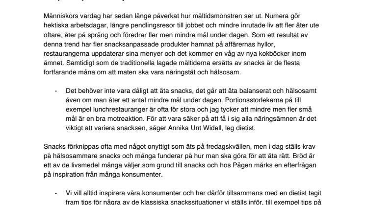 Fler efterfrågar hälsosamma snacks istället för stora måltider