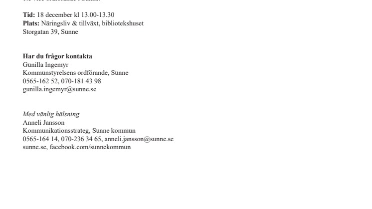 Större etablering på gång i Sunne