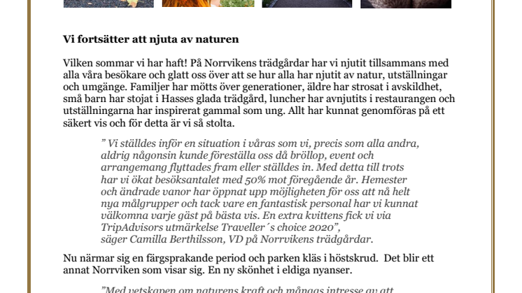 Vi fortsätter att njuta av naturen på Norrvikens Trädgårdar