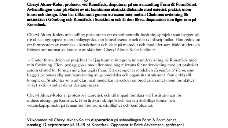 Doktorsavhandling om Form & Formlöshet