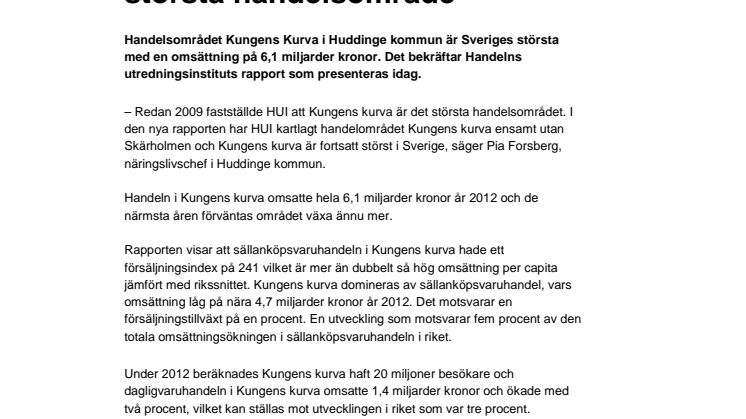 Kungens kurva är Sveriges största handelsområde