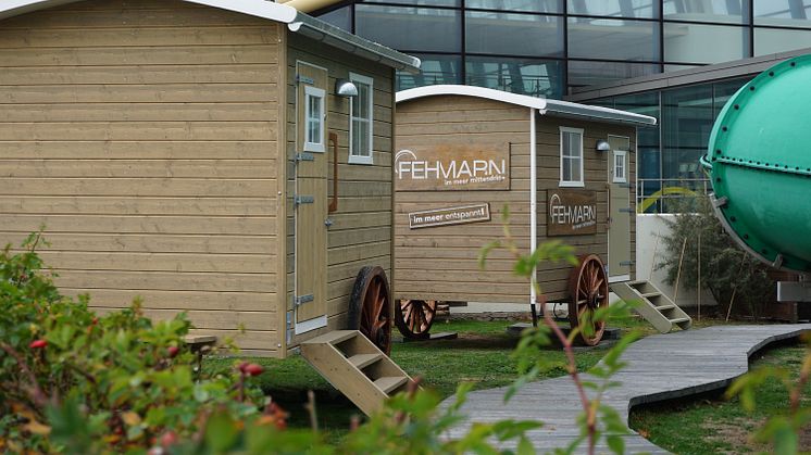 Strandsauna vor der FehMare Badewelt © Tourismus-Service Fehmarn, Foto: Sina Schweyer