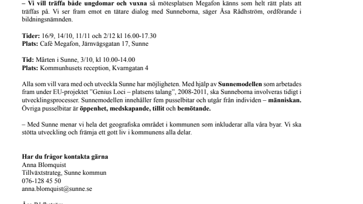 Sunneborna bjuds in till dialog med politiker
