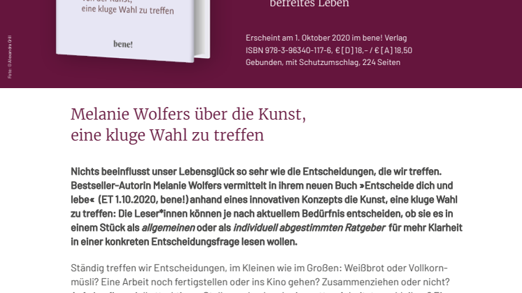 Presseinformation Melanie Wolfers