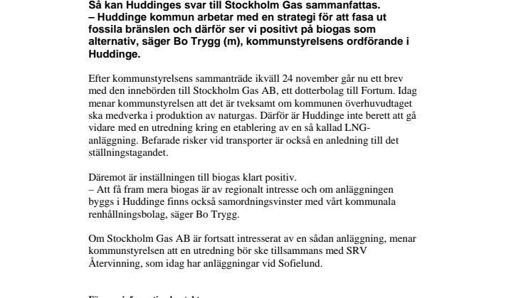 Ja till biogas – nej till naturgas