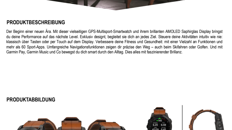 Garmin Datenblatt epix Serie UH