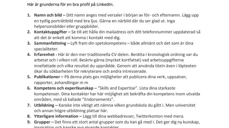Uppdatera och optimera din LinkedInprofil – 9 experttips 