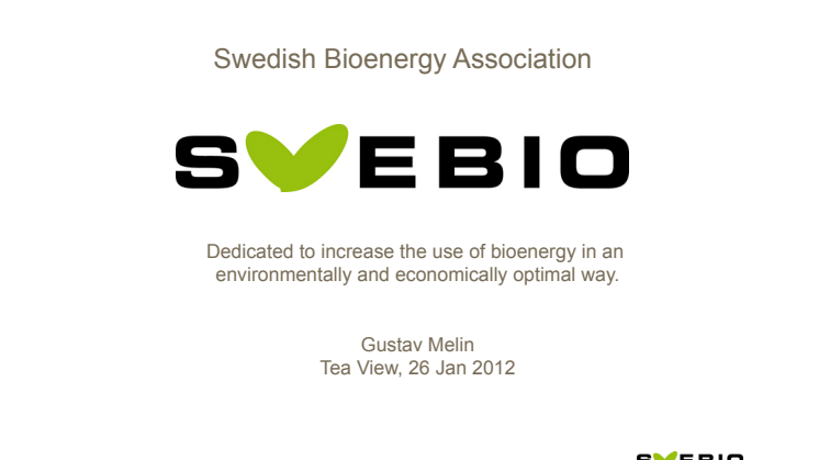 Presentation Gustav Melin WB12 Tea-view 26 januari