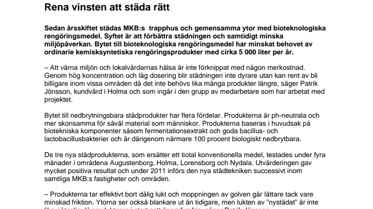 Rena vinsten att städa rätt