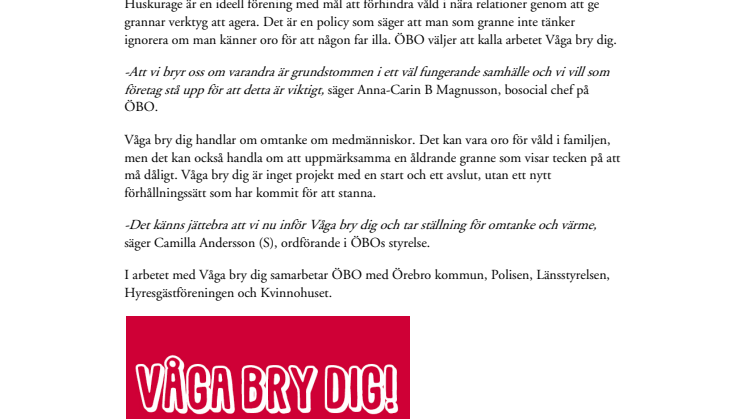 ÖBO inför Våga bry dig! 