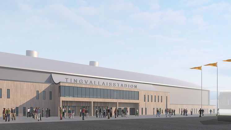 Nya Tingvalla is blir en plats för bandy, konståkning, skridsko, ishockey och allmänhetens åkning. Bild: Sweco.