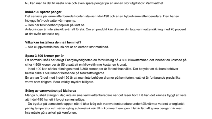 Byt varmvattenberedare – Spara 3000 kr om året.