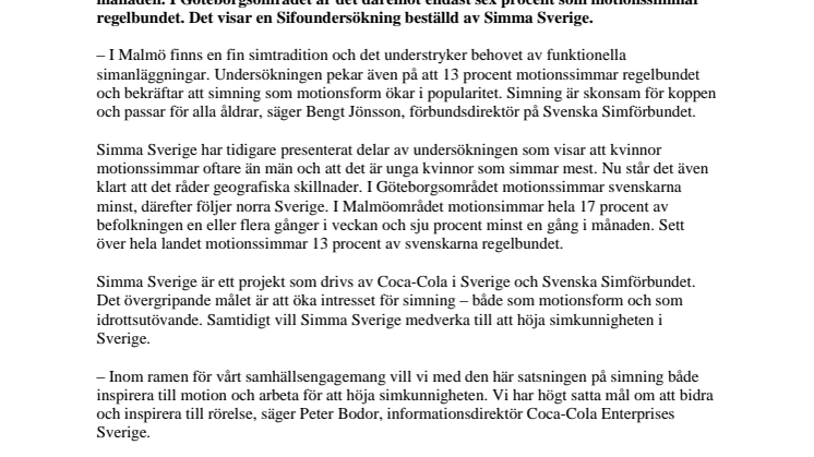Malmöbor simmar mest och göteborgare minst
