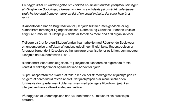 Julehjælpen skal vare længe