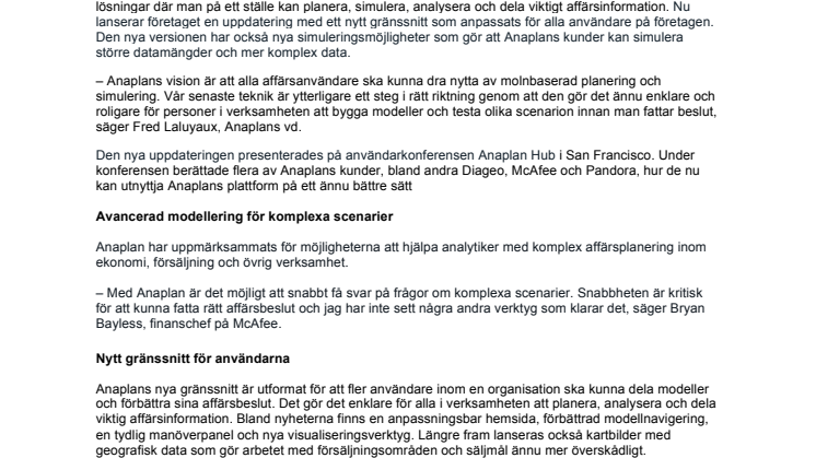 Anaplan lanserar nya funktioner för planering och simulering