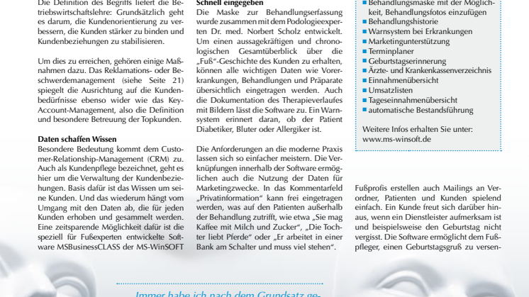 Kundenmanagement in der Praxis: Dokumentation und Abrechnung - Kennen Sie Ihre Kunden?