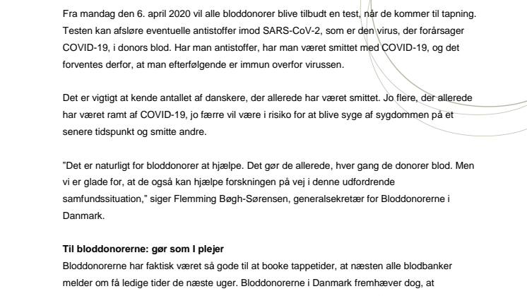 Test af bloddonorer skal hjælpe med at klarlægge corona-mørketal