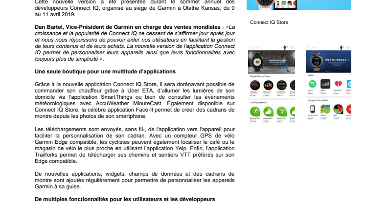 Garmin dévoile une nouvelle version de Connect IQ Store