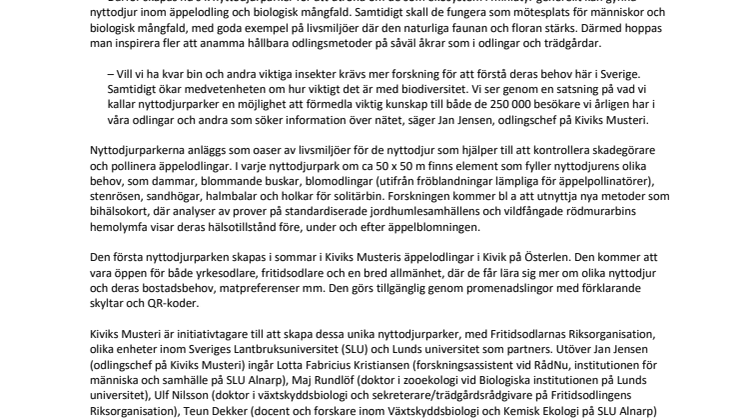 Nyttodjurparker anläggs i Kiviks Musteris äppelodlingar