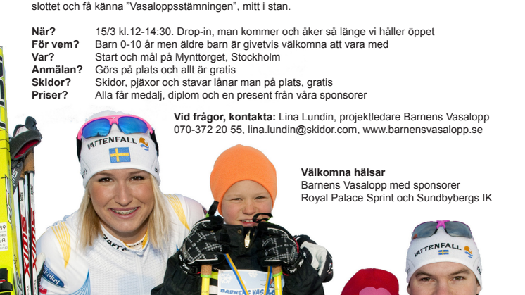 Barnens Vasalopp vid Kungliga Slottet tisdag 15 mars 