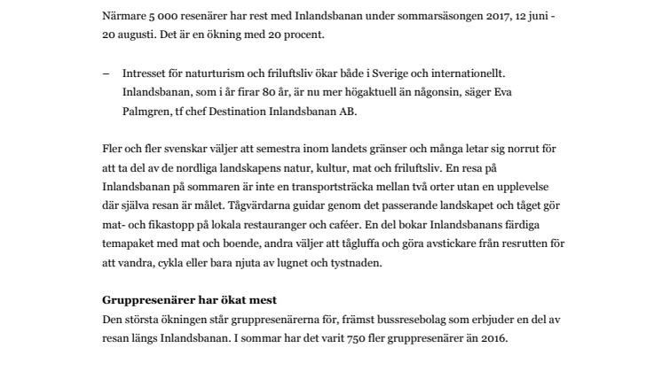 Blomstrande sommarsäsong på Inlandsbanan