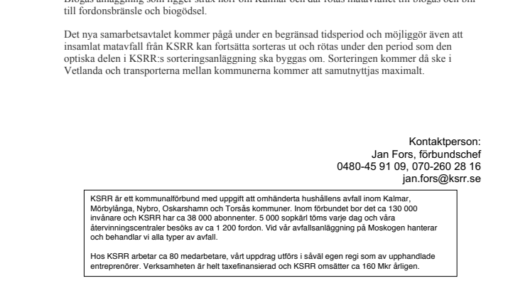 Nytt samarbetsavtal mellan KSRR och Vetab