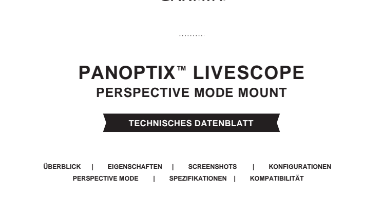 Datenblatt Garmin Panoptix LiveScope Perspective Mode Halterung 