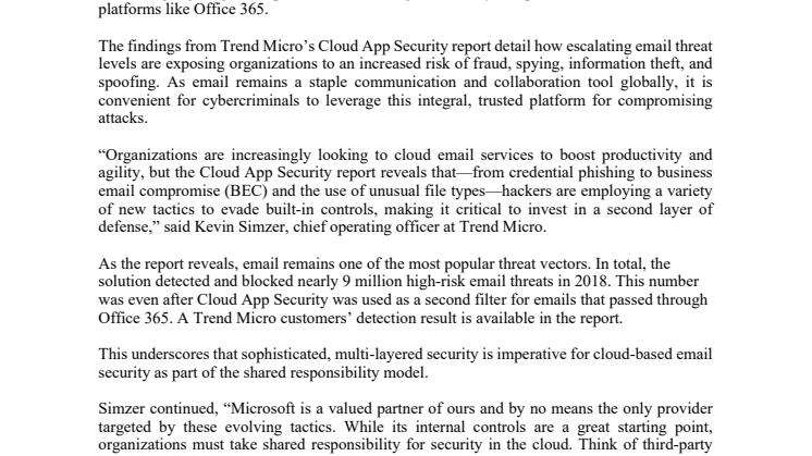 Rapport från Trend Micro visar att Office 365 behöver ett extra lager av e-postskydd