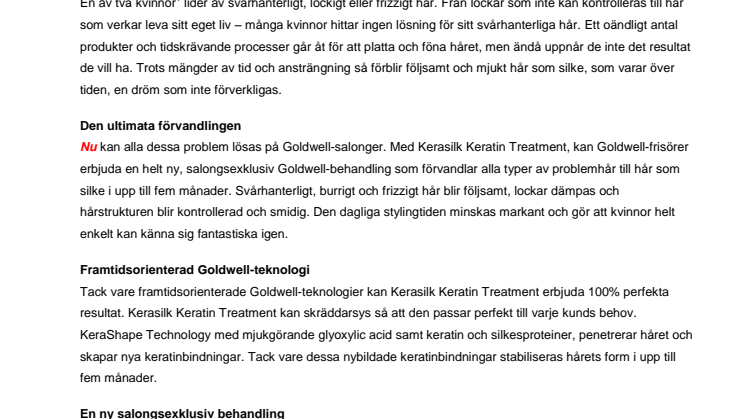 NYHET! Kerasilk - From frustrating to fabulous hair