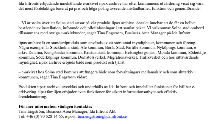 Pressmeddelande - Solna stad väljer Ida Infronts e-arkiv iipax archive_20211020.pdf
