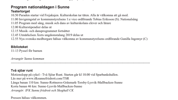 Nationaldagen och sagan firas i Sunne