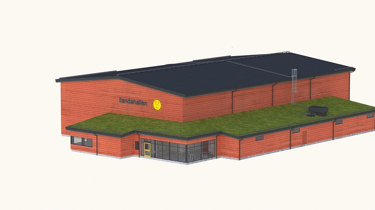 Visualisering som visar hur hallen ska se ut. Bild: Sweco