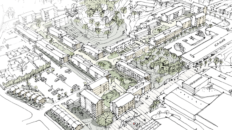 Skiss på förslag till detaljplan för Dotegården och Smörkullegården