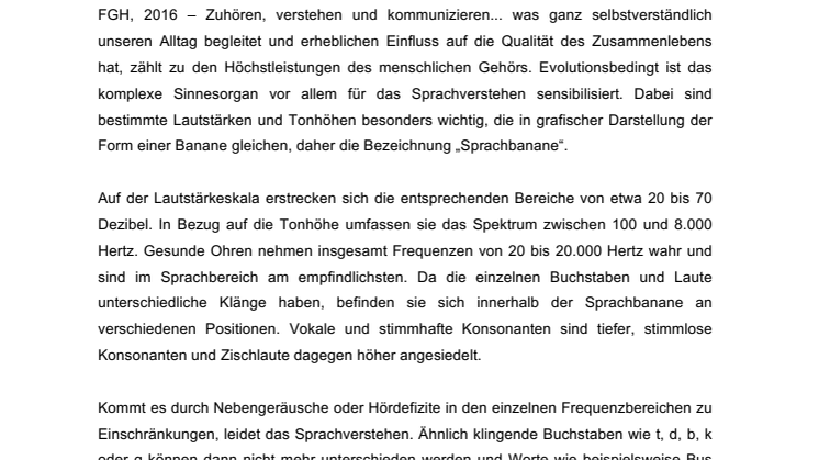 Gut hören, aber weniger verstehen? - die "Sprachbanane" zeigt warum
