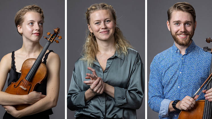 Solistprisets tre taggade finalister: Alva Holm, Klara Andersson och Daniel Thorell.
