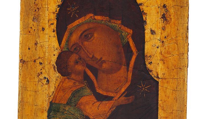 Russian icon depicting the Mother of God with the child