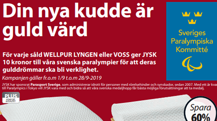 ​JYSK lanserar kampanj - ett år till Paralympics i Tokyo