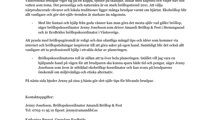 Gör-det-själv är årets bröllopstrend