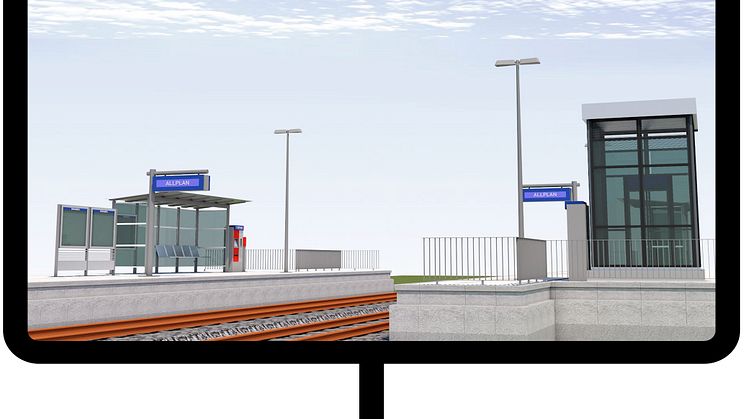 ALLPLAN's new project template for BIM-based platform design includes numerous objects that support the workflow of design, model creation, evaluation, documentation and data transfer. © ALLPLAN.
